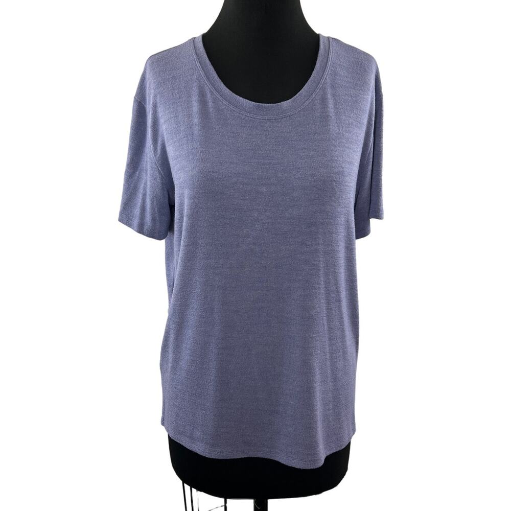 Wilfred Free Purple Top Crew Neck Short Sleeve Classic Pullover Size Large L